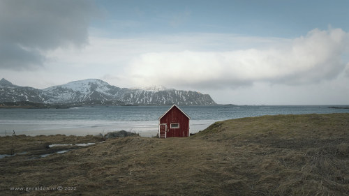 Lofoten Ramberg Red Cabin by Geraldos  The famous red cabin on Rambergstranda, such a wonderful pla