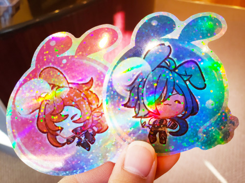 NEW MERCH!!Genshin Impact merchandise in my shop! Sleepy Seelie Bunny LED Keychains and Hologram Sti