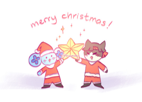  chuunosuke & nyasougi about to put the star on your christmas tree! 