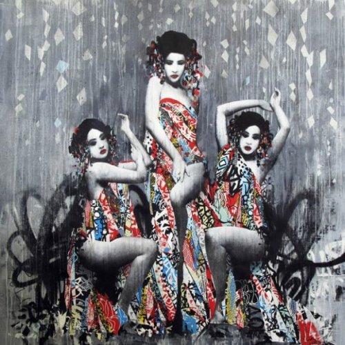 nightofmisty:  Geisha Street Art. 