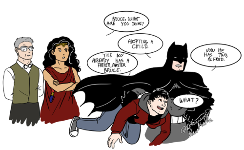 drawingpankake:You can’t tell me Batman wasn’t full batdad on the movie! He would adopt 