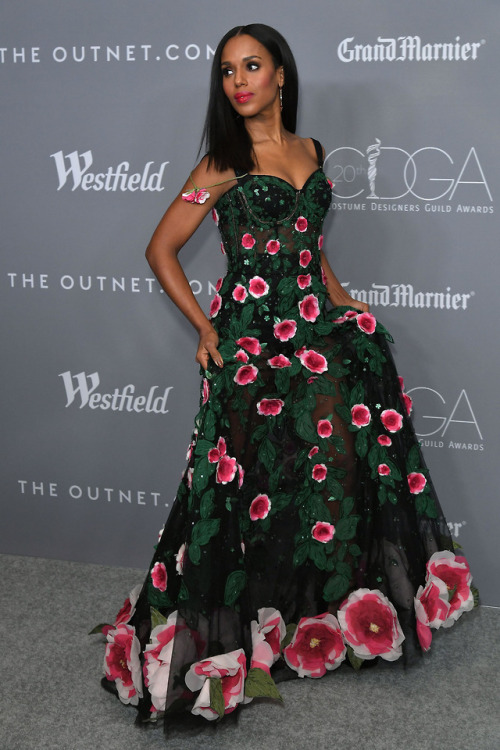 celebsofcolor: Kerry Washington attends the Costume Designers Guild Awards at The Beverly Hilton Hot