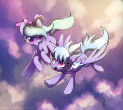 dawnf1re:  Flitter and Cloudchaser by Celebi-Yoshi