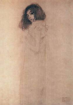 fuckyeahmodernflapper:Gustav Klimt  “Portrait of a Young Woman” (1896-97)