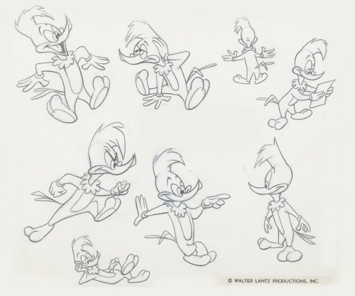 talesfromweirdland:‪Woody Woodpecker production art. The character was created in 1940 by Walt Lantz