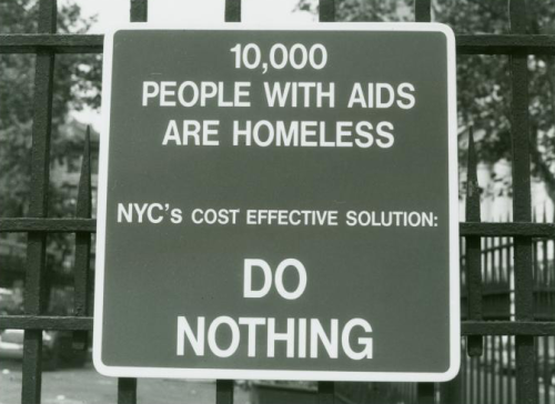 unhistorical: Art installation in Petrosino Park, New York City (1990) by AIDS activism art collecti