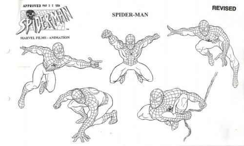 ‪How to draw Spider-Man: model sheets from the 1994 animated TV series. (And two extra for Venom.)