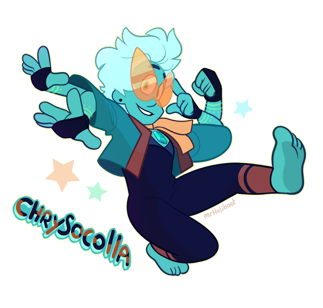A commissioned fusion for @kanoiichi, of the gems Emerald