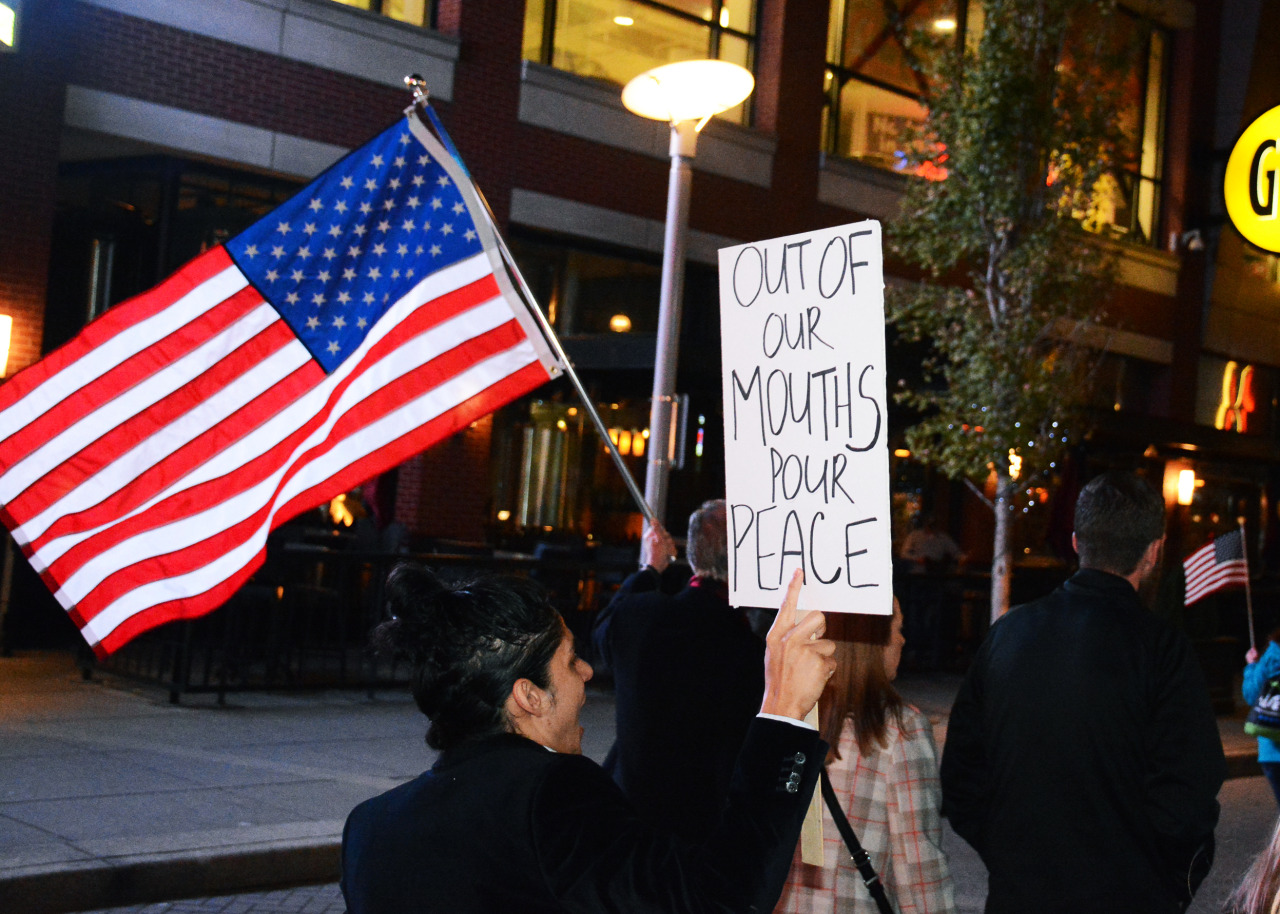 artwillsetyoufree:  Photographed the Anti-Trump Protest in Louisville, Kentucky tonight