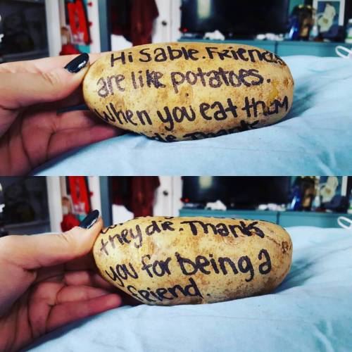 So I apparently received a #anonymouspotato from someone . Because that&rsquo;s apparently a fre
