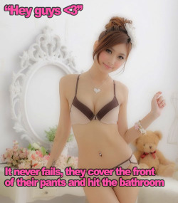 cicistories:  Silly boys, have had this before although I rarely greet any of them in my lingerie for obvious reasons. &lt;3 Laughing, maybe a bit too much comfort, then they drop everything and scurry away for a few minutes. Such horny boys ;)