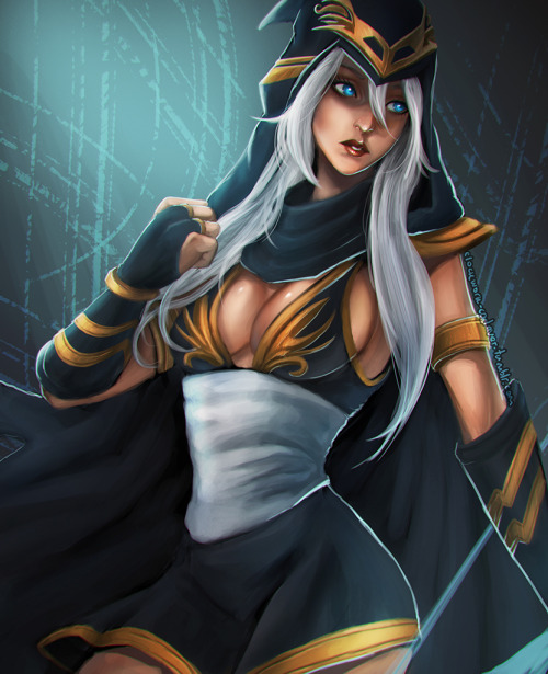 clockwork-cadaver:  Finally finished Ashe! Once again, there’s a lot more I would do but I can’t spend much more time on this piece…Lux is next, and then that wraps it up for the first few pre-planned champs! I might put up another vote for the