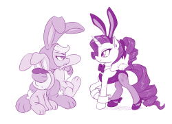 ncmares:  dstears:   You said bunny suit, right? ———————- Happy whatever-the-Equestria-equivalent-of-Easter-is everyone!   Haha, nice one bud.  X3!!