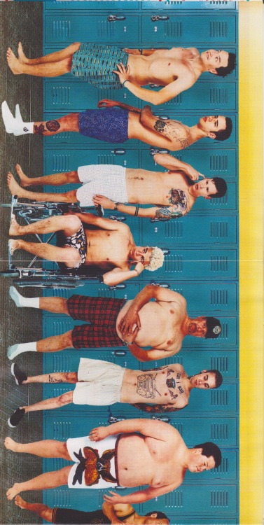 fuckblink182:  slightly-serious:  Blink-182 Enema of the State Booklet  I have this on my wall and it was really difficult to explain to my dad why a bunch of half naked men were on my wall 