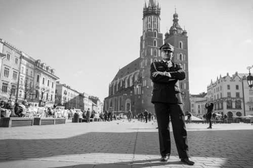 The bugler from the tower of St. Mary’s Basilica in Krakow, Poland