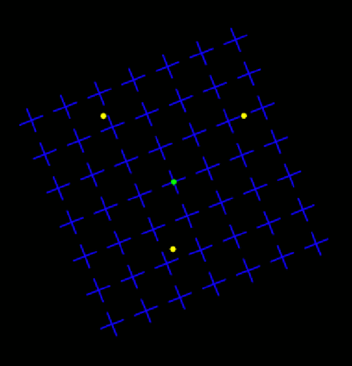 animatedoptical illusion (motion-induced blindness)stare at the flashing green: after about 10 secon
