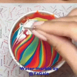 nailpornography:  this is a really great method for water marble nails 