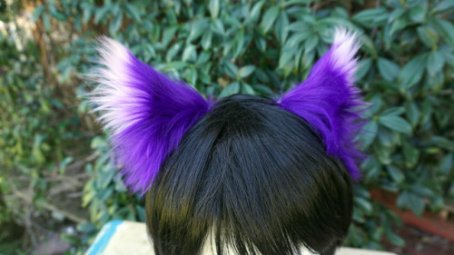 Cat/Fox Headband EarsSuper pretty commission! Purple ears with lavender tips and lavender suede~See 