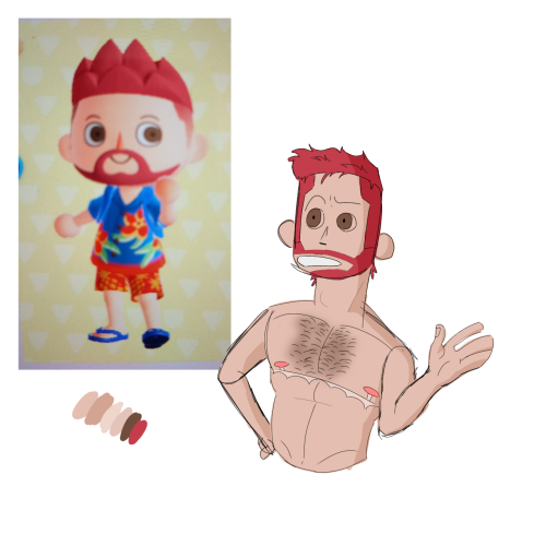 Animal Crossing. Yes Animal Crossing New Horizon. My Character But Shirtless