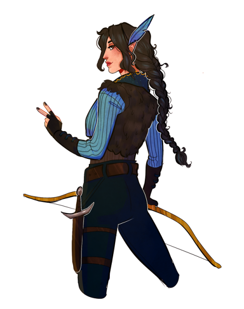 transmollymaukk: bonsquiggle: I,,,,I miss you, Vex [Id/ A drawing of Vex'ahlia from critical role. S
