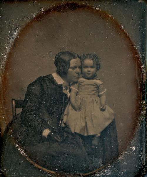 Mother and Daughter, 1/6th-Plate Daguerreotype, Circa 1848 (by lisby1)