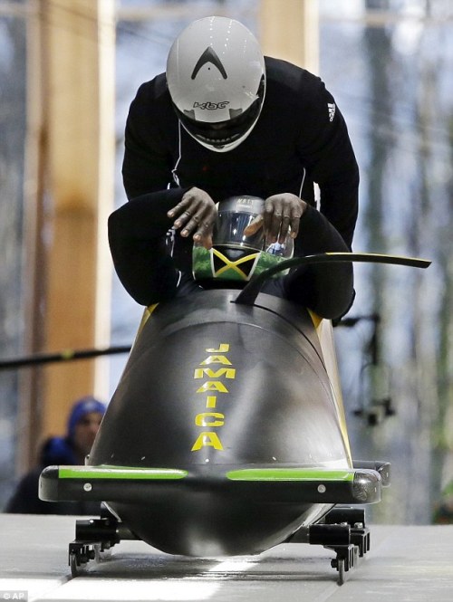 thesmithian:Jamaica’s five-member delegation to the Winter Games are pilot Winston Watts, brake-ma