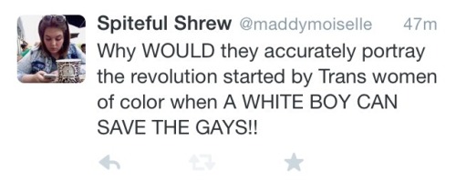 mybrainisacontradiction:Got a little upset via Twitter today. I’m just so DONE with filmmakers white