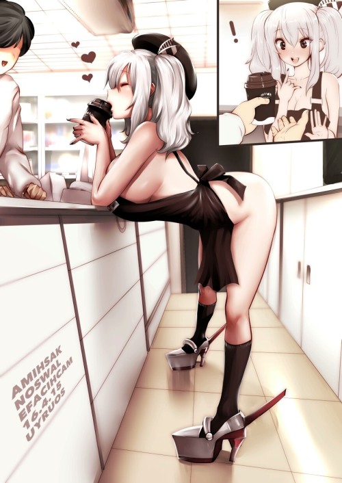 no-h-no-life:Some coffy sir?Artist: souryuAnime: kantai collectionHer name kashima higher rez versio