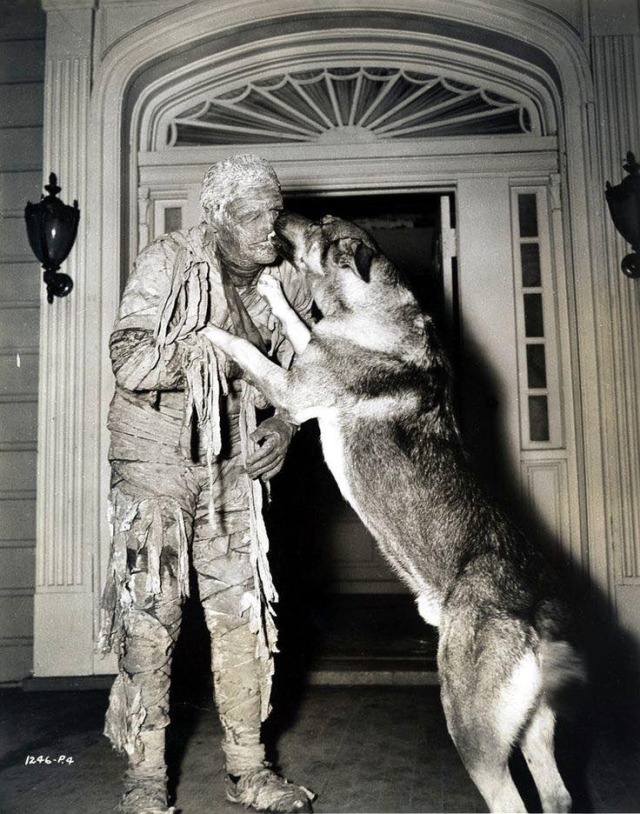 chelsamander:Lon Chaney Jr and his dog ‘Moose’ 
