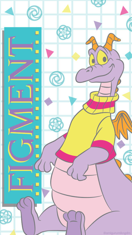 waltdisneyworlddesigns:This wallpaper is like, totally Figment