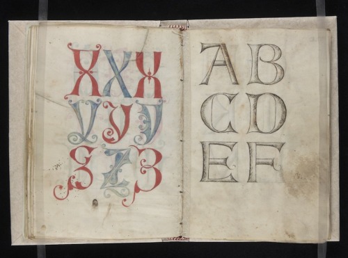 publicdomainreview:Pages from a 16th-century pattern book for scribes created by Gregorius Bock. See