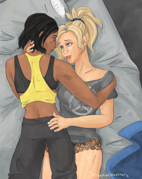 spatialarts: Pharmercy PJs - This took a while, but im really proud of Mercy’s sidecut pony :> poseref 