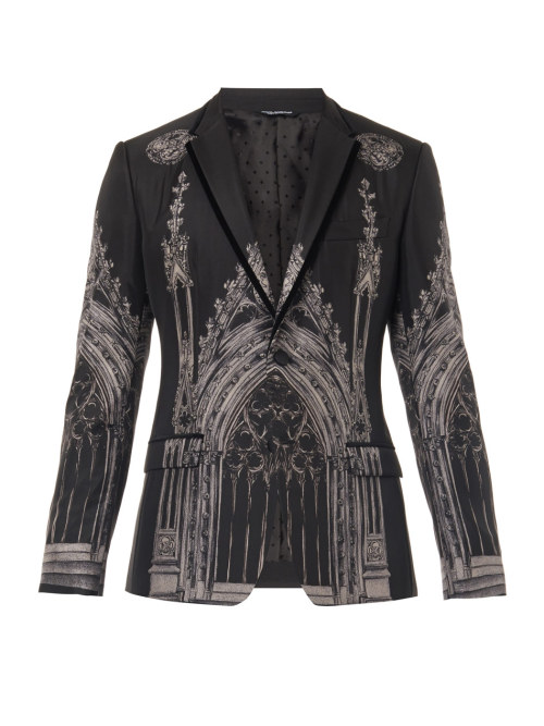 gorgonetta:grayskiesfashion:Dolce &amp; Gabbana - Cathedral Print Blazer4 those moments when ur 