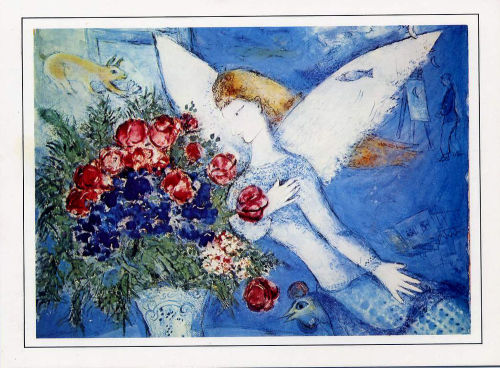 1980s Souvenir Card “BLUE ANGEL” by MARC CHAGALL (Editions Hazan) LA, CaliforniaSource: 