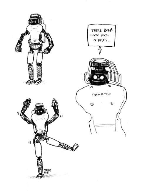 I live-streamed the DARPA Robotics Challenge over the weekend, and then was…inspired (to draw