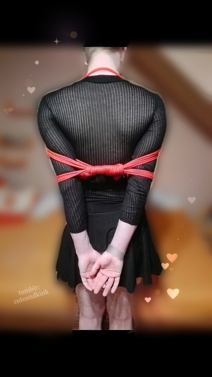 Tried out some bondage while he’s wearing a cute skirt for his mistress ♡