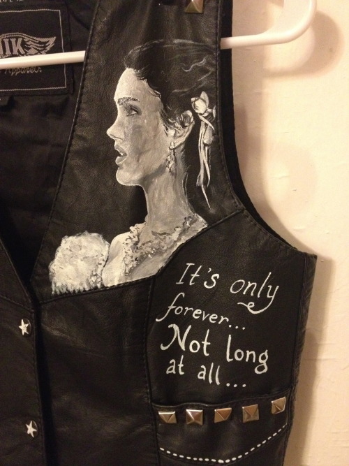 thegothicalice:  New leather vest I bought, then proceeded to stud and paint. I may or may not have a problem.