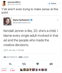 ghettablasta: Kendall Jenner, 21, “Child” Brock Turner, 19, “Boy” Any Black boy, 5 - ∞, “Thug” See the problem here? 