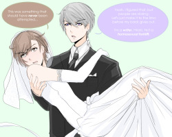 adrianaloleng:  An anon suggested a happy wedding photo for Minimum…Pssh, like I was going to do that.