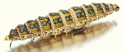 ufansius:The “Ethiopian Caterpillar”, a silkworm automaton made in Geneva about 1810. Yo