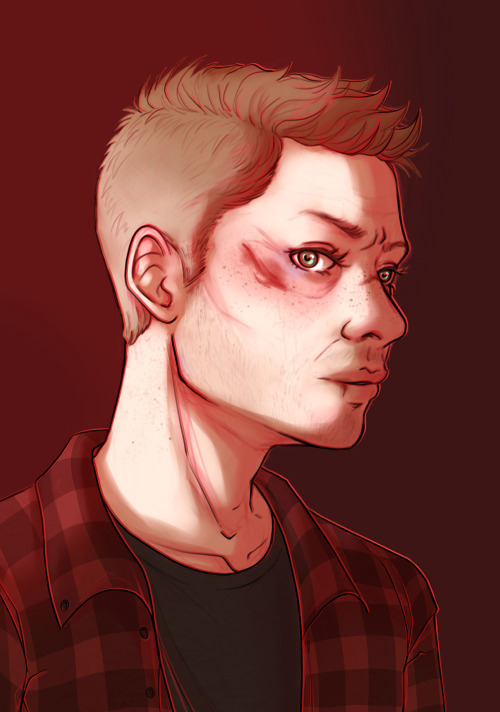 malice-kingdom:Wanted to work on a portait so I used it as a excuse to draw Dean since I’m getting b