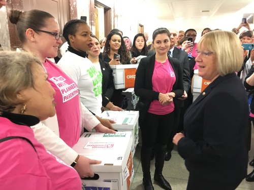 This morning, we delivered upwards of half a million signatures to Senator Patty Murray in oppositio