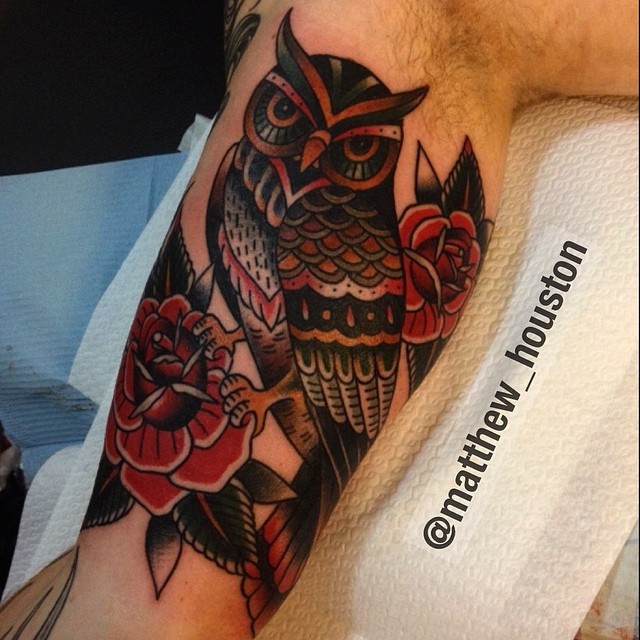 owl tattoo inner arm