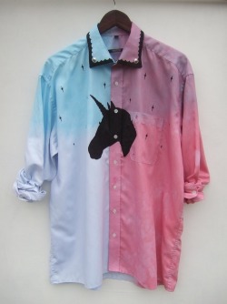 90schickdotcom:  Tappington and Wish — Dip Tie Dye Ombre Unicorn Shirt Dress on We Heart It.