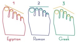 ​​「足の指の長さ」をチェックするだけで分かる、という性格診断がに米メディアに紹介され、話題になっているそうです。この診断では、足の指の形で「エジプト人」「ローマ人」「ギリシャ人」の3つのタイプに分類。