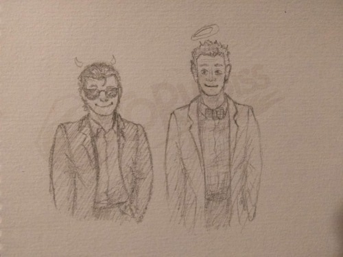 So I promised a while ago to show you my Book!Omens boys&hellip; And here they are!Crowley is rather