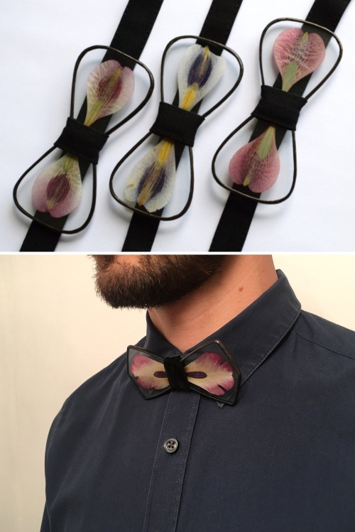 sosuperawesome:Pressed Flowers and Glass Jewelry and Bow Ties by Tereza Varga on EtsyMore like this