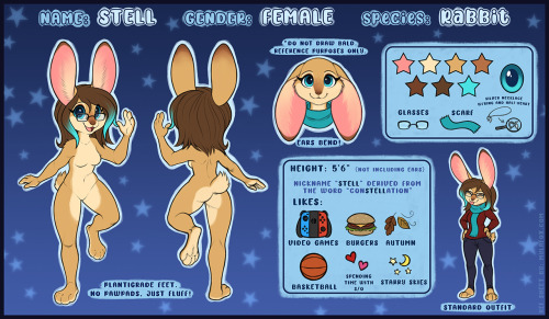  Ref sheet commission for Zedigy ( gammaradiant ) as a gift for his lovely gf bnuy, Stell! Such a sw