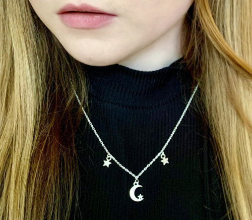 Celestial Moon and Stars Necklace by HoneyFaunJewelry$12.75 + free shippinginstagram