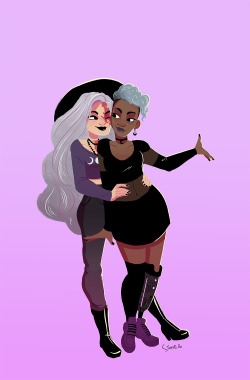 thesanityclause:Day 8 of Queermas! Just a couple of witches in love &lt;3